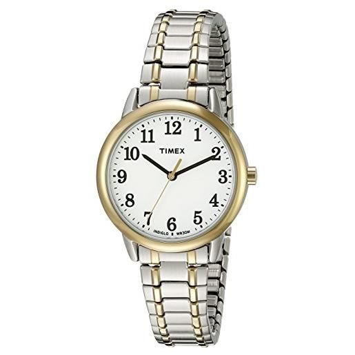Timex orologio da donna easy reader expansion band 30mm, bicolore/bianco, womens standard
