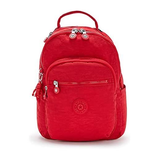 Kipling seoul s, mini zaino con protezione per laptop 13, ergonomic, 35 cm, 14 l, 0.50 kg, red rouge