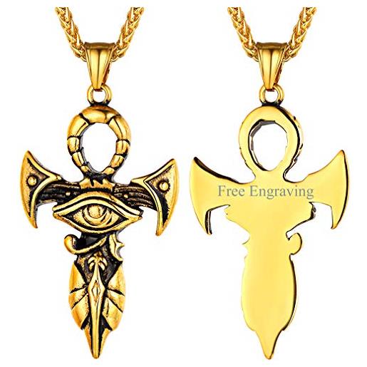 FaithHeart collana donna uomo egiziana personalizzabile ciondolo croce ankh egitto/serpente/occhio di horus gioielli amuleto protezione talismano gioielli egiziani
