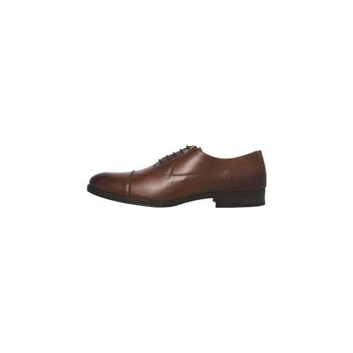 JACK & JONES jfwdonald leather noos, scarpe stringate derby uomo, marrone(cognac cognac), 42 eu