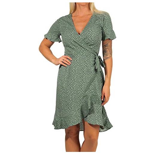 Only 15206407, vestito donna, verde (aop/black spot chinois green), 34