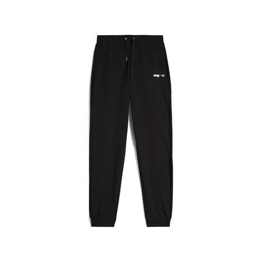FREDDY - pantaloni in cotone regular fit con coulisse e fondo a polsino, donna, nero, medium