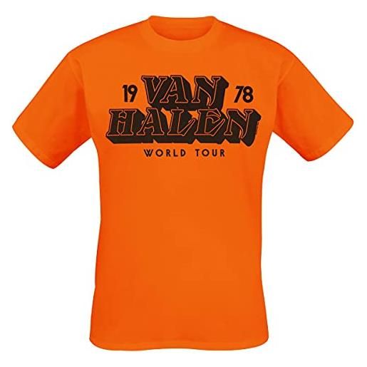 Van Halen tour 1978 uomo t-shirt arancione m 100% cotone regular