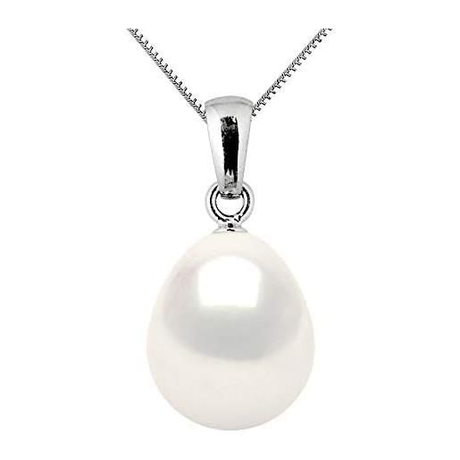 PEARLS & COLORS NATURAL FINE PEARLS pearls & colors - ciondolo con perle coltivate d'acqua dolce - qualità aaa+ - argento 925 - catena in omaggio - gioielli da donna