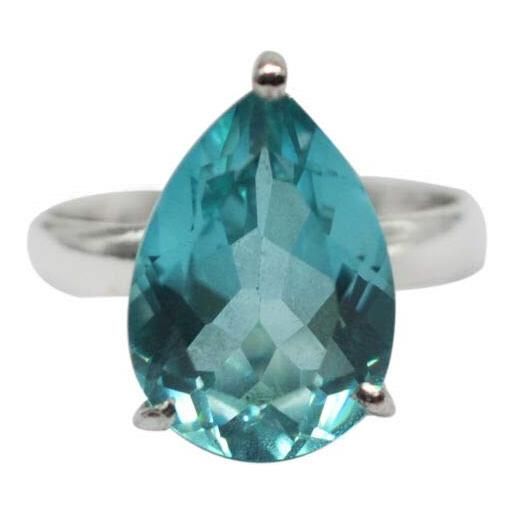 Meadows apatite quarzo gemma pera misura anello 6.5 us 3.07 gm anello gioielli 925 argento sterling