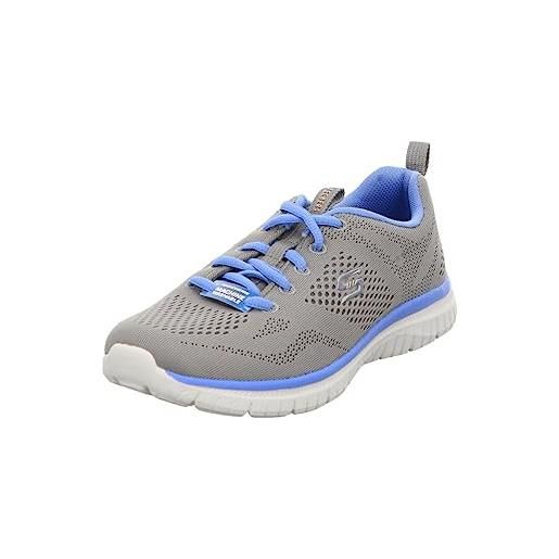 Skechers virtue kind favor, sneaker donna, gray mesh/blue trim, 43 eu
