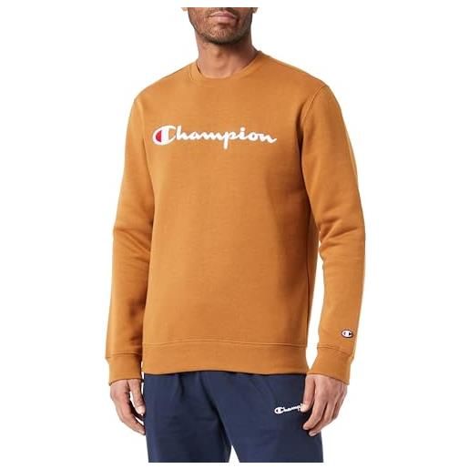 Champion legacy american classics - powerblend fleece crewneck felpa, nero, m uomo fw23