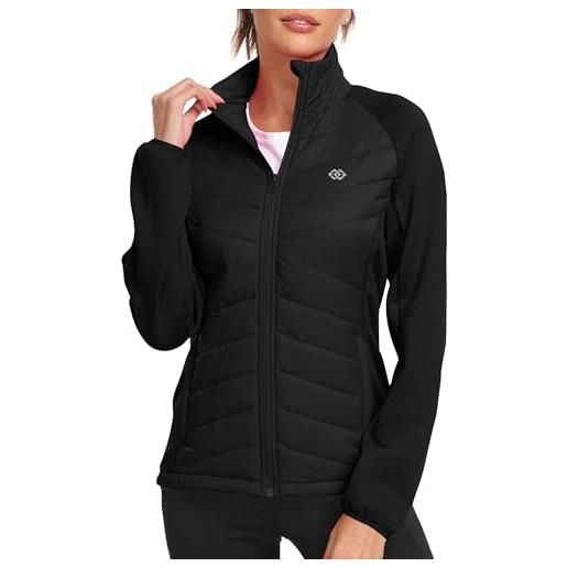 MoFiz giacca donna invernale giubbino leggero giacca pile termica piumino corto giacca sportiva con zip rosa xxl