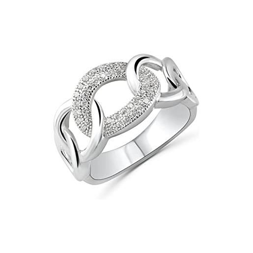 Anellissimo anello catena donna in argento 925 con zirconi - 20