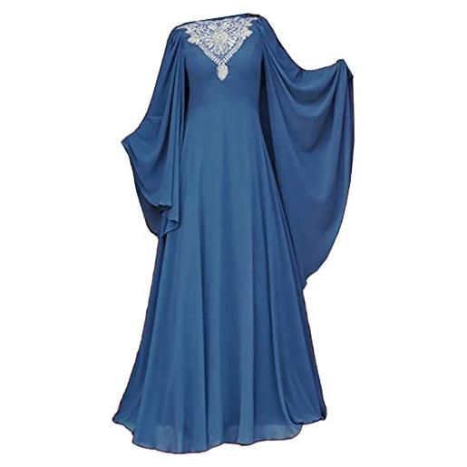 Hongsuny elegante abito da donna in pizzo musulmano patchwork abayas arabian kaftan muslim islamic dubai dress