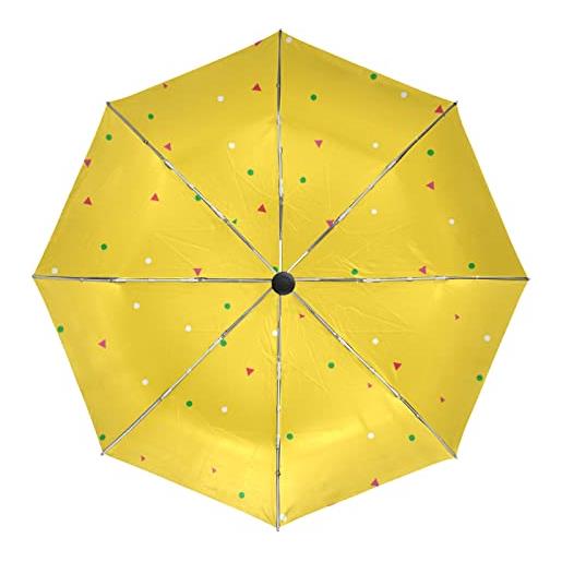 KAAVIYO pois arte giallo ombrello pieghevole automatico auto apri chiudi portatile protezione uv ombrelli per spiaggia donne bambini ragazze