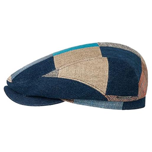 Stetson coppola summer patchwork driver uomo - made in the eu cappello piatto con visiera, fodera, fodera primavera/estate - l (58-59 cm) a colori