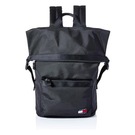 Tommy Jeans zaino uomo daily rolltop backpack bagaglio a mano, nero (black), taglia unica