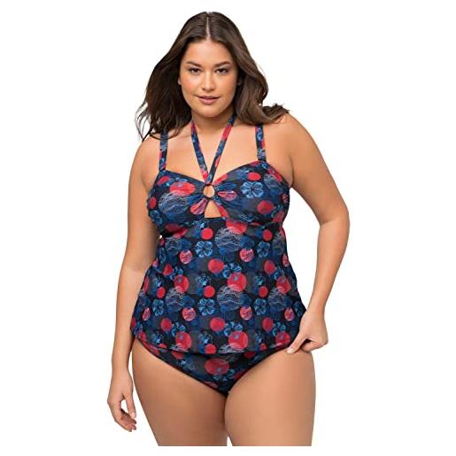 Ulla popken tankini flower points, riciclato set, blu marino, 60 donna