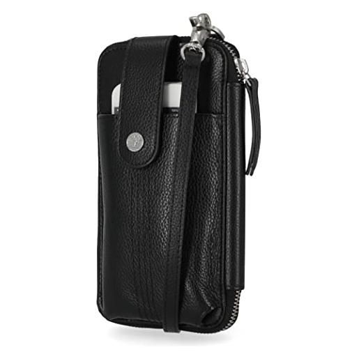 Timberland rfid pelle cellulare crossbody portafoglio borsa, tracolla donna, nero (ciottolo), einheitsgröße