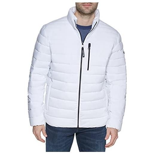 Calvin Klein lightweight puffer water-resistant down men's jacket giacca, bianco impacchettabile, l uomo
