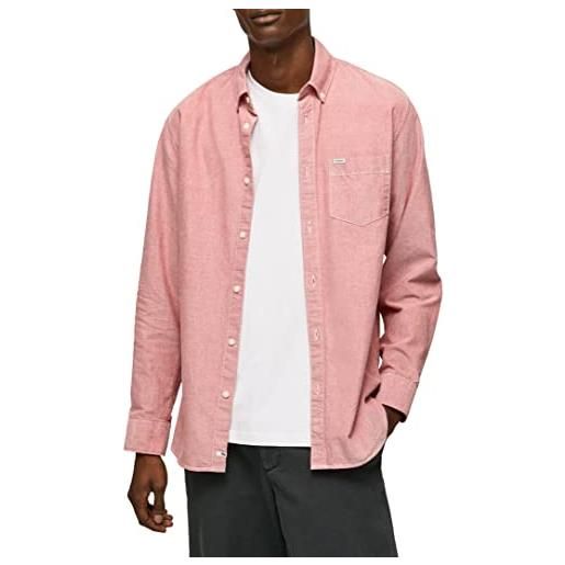 Pepe Jeans lowell, camicia uomo, rosa (cloudy pink), l