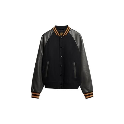 Superdry college varsity bomber jacket giacca, nero corvino, xxl uomo