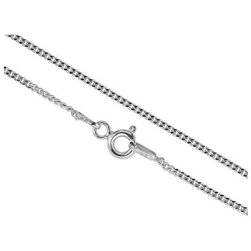 Aka Gioielli® - collana donna in argento sterling 925 rodiato - catenina maglia grumetta 1.3 mm - lunga 70 cm