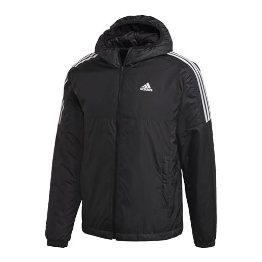 adidas essentials insulated hooded midweight jacket, giacca sportiva uomo, black, s