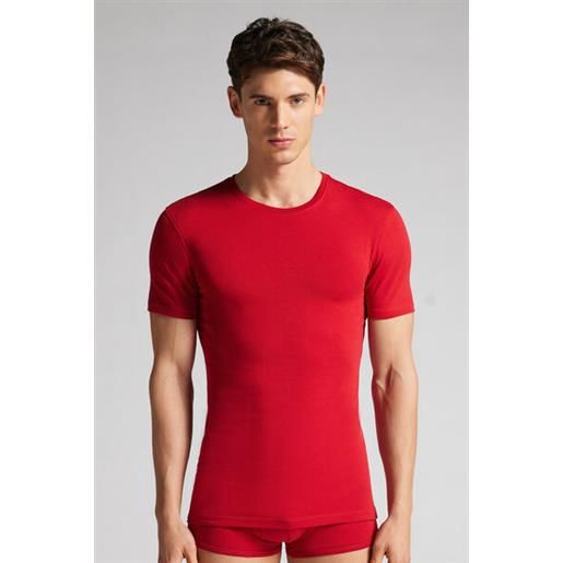 Intimissimi t-shirt in cotone superior elasticizzato rosso