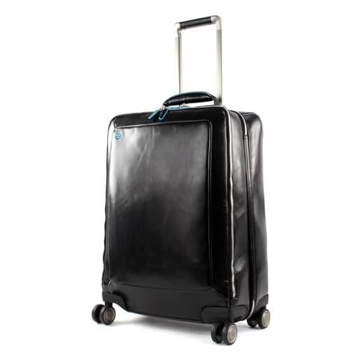 PIQUADRO blue square valigia di cabina 4 ruote pelle 55 cm scomparto laptop