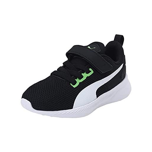 Puma unisex kids flyer runner v ps sneakers, green flash-puma white-puma black, 28 eu