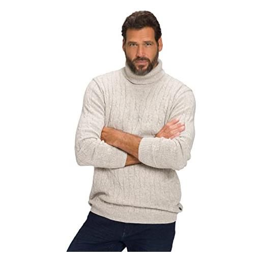 JP 1880 maglione dolcevita con maglia intrecciata sabbia 4xl 809084310-4xl