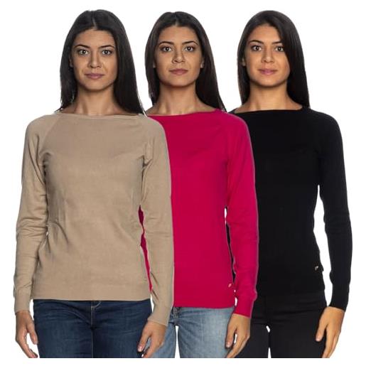 YES ZEE maglia donna scollo a barchetta maglione viscosa sweater m045ru00 taglia m colore principale beige