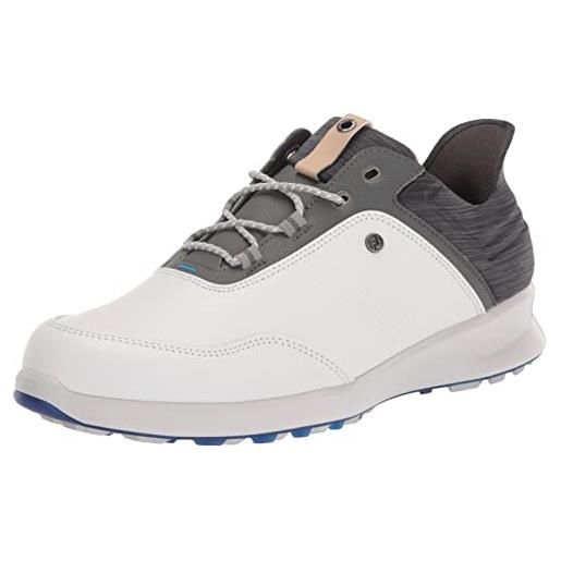 FootJoy stratos, scarpa da golf uomo, bianco carbone blu jay, 43 eu