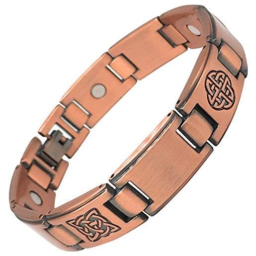 Helena Rose Jewellery braccialetto per terapia magnetica da uomo, regolabile, con magneti ad alta resistenza, design celtico, con confezione regalo