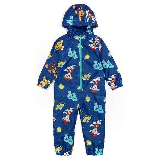 Paw Patrol boys puddle suit | bambini in un unico impermeabile | navy marshall chase rescue pups rule | manica lunga con polsini play walking jacket