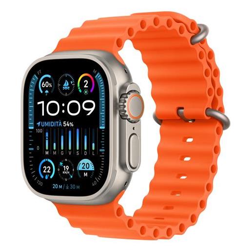 APPLE watch ultra 2 gps + cellular, cassa 49m in titanio con cinturino ocean arancione