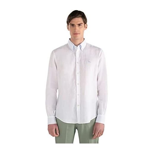 Harmont & Blaine - uomo camicia lino bianco regular crj014 b 010883 100 - taglia l