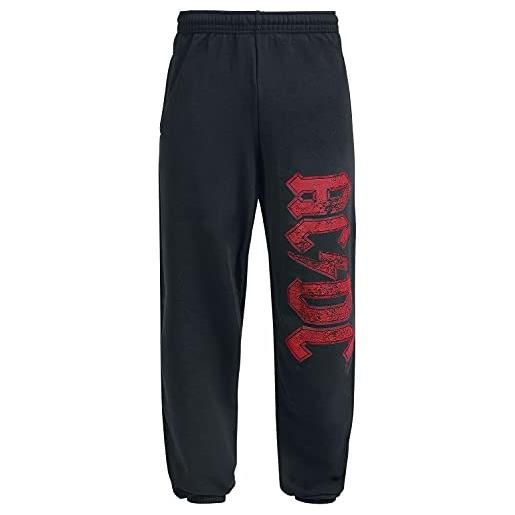 AC/DC logo uomo pantaloni tuta nero xl 80% cotone, 20% poliestere