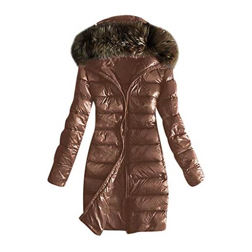 Generico parka da donna con cappuccio, cappotto caldo ispessito invernale, giacca con zip intera giubotto donna invernale offerta cappotto donna autunno inverno