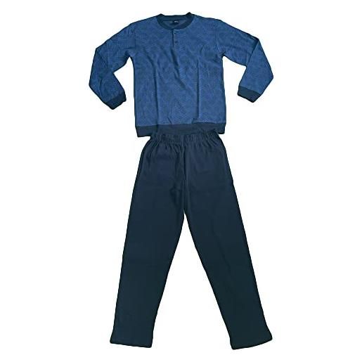 Generic pigiama uomo due pezzi manica lungo invernale - il granchio (gp2041 - ferro melange, xl)