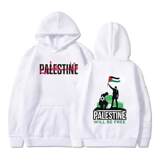 FIRSTWELL palestina libera, la palestina sarà libera, io sto con la palestina, felpe da uomo e da donna (color: c, size: m)