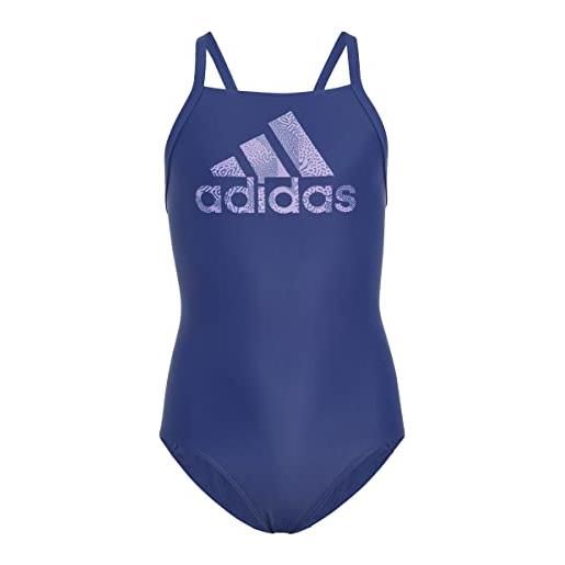 adidas ic7690 big logo suit costume da nuoto victory blue/violet fusion 3-4a