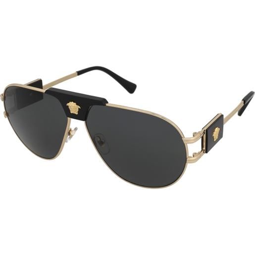 Versace ve2252 100287 | occhiali da sole graduati o non graduati | prova online | metallo | pilot | oro, nero | adrialenti