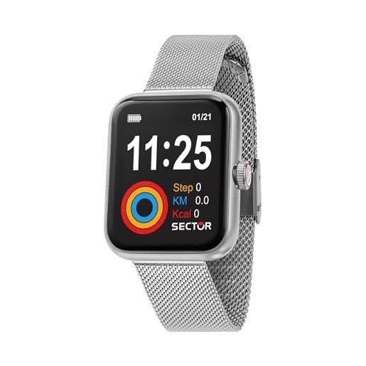 Sector No Limits wristwatch smartwatches fashion da uomo mid-34316, argento, 36.5mm, bracciale