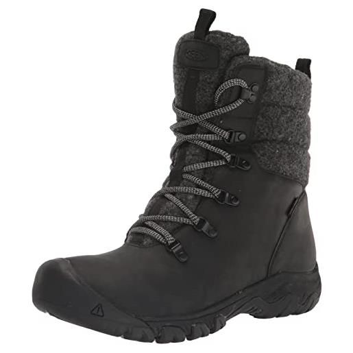 KEEN greta boot waterproof, scarponi da neve donna, black/black wool, 36 eu