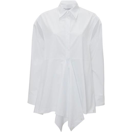 JW Anderson camicia drappeggiata con peplum - bianco