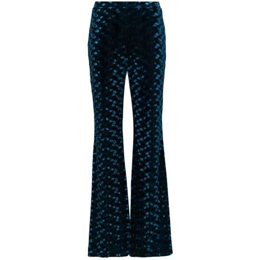 DVF Diane von Furstenberg pantaloni svasati in velluto - blu