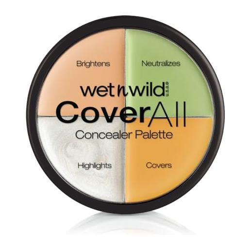 Wet n Wild, cover. All concealer palette, paletta correttore con formula leggera per un finito impeccabile, copre le imperfezioni e applicazione facile da miscelare