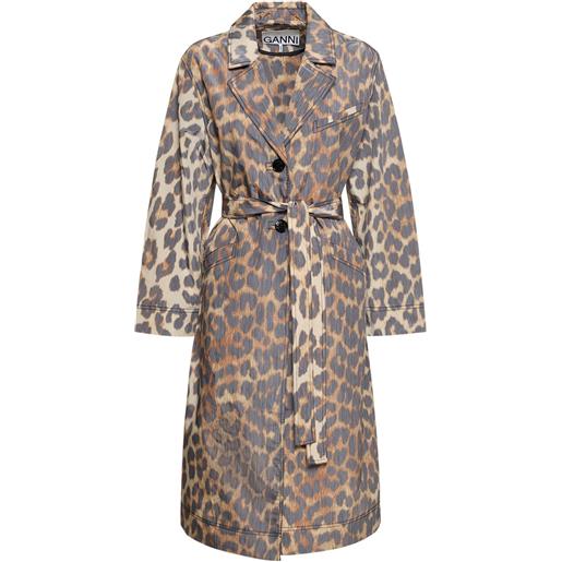 GANNI cappotto in techno leopard