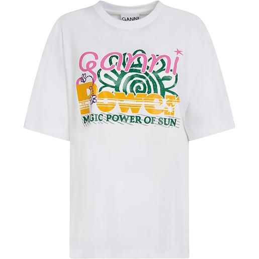GANNI t-shirt guture heavy sun in cotone