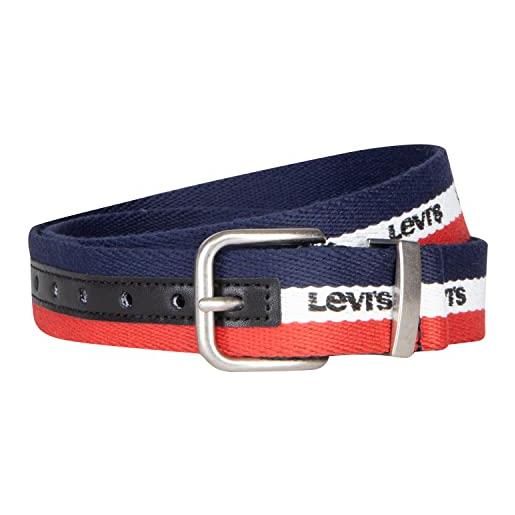 Levi's lan levis 84 logo belt 9a6899, cintura unisex - adulto, dress blues, s