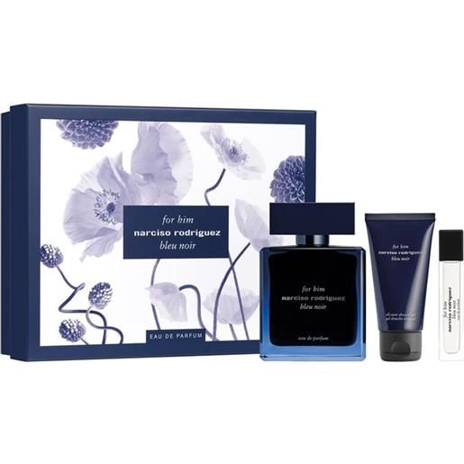BOX REGALO narciso rodriguez confanetto blue noir eau de parfum 100ml con shower gel 50ml e travel size 10ml