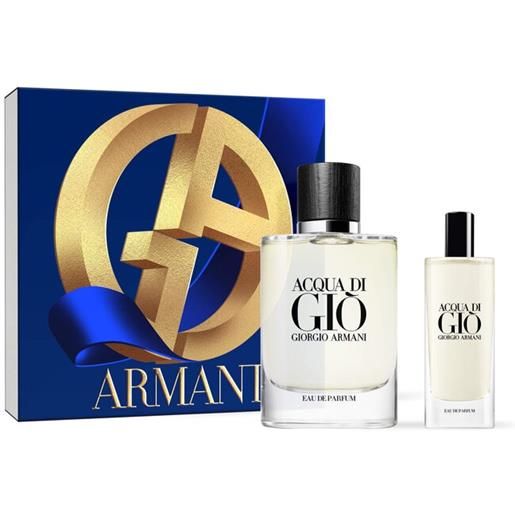 BOX REGALO giorgio armani cofanetto acqua di giò eau de parfum 75ml con travel size 15ml